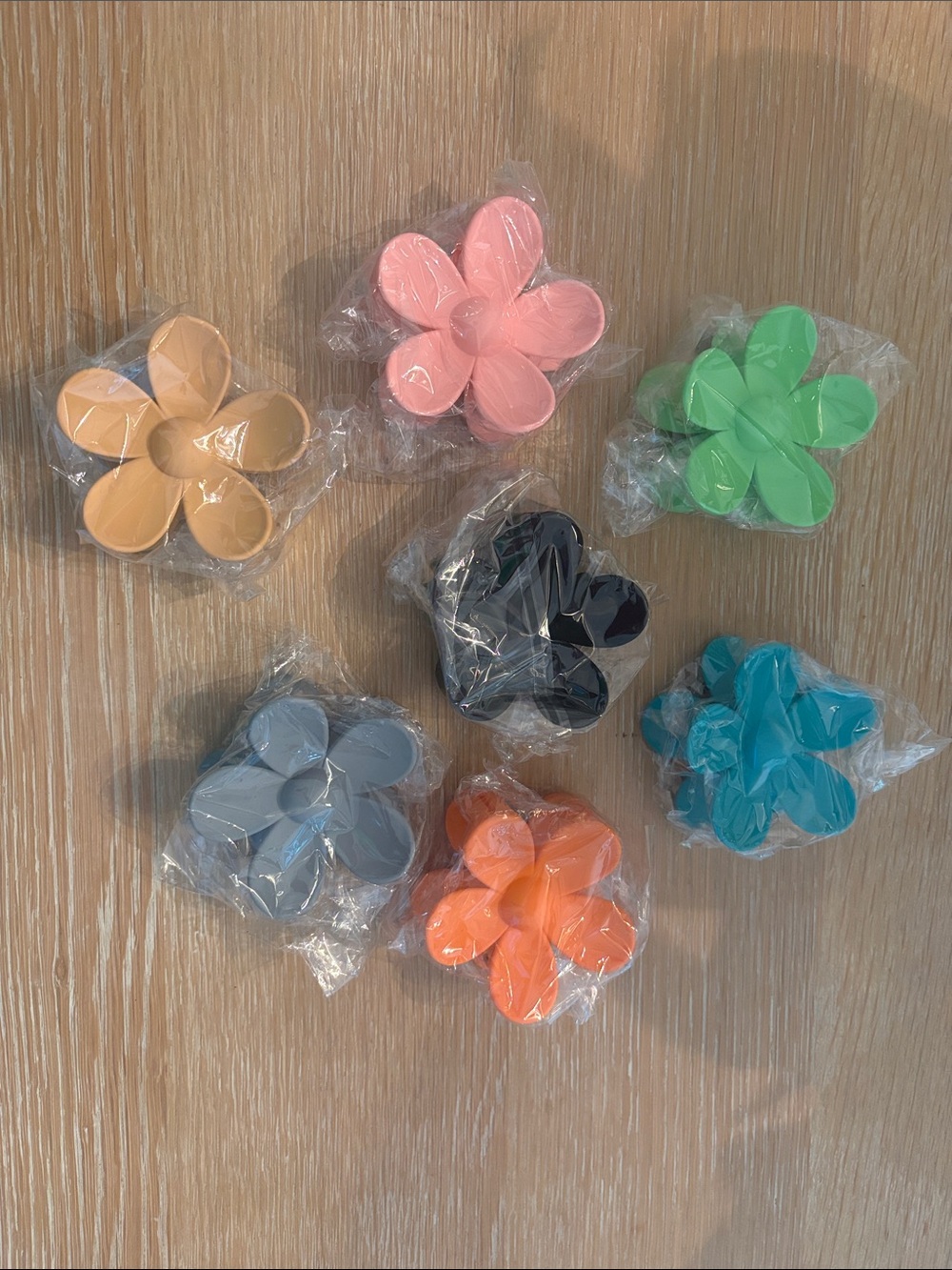 Flower-Shaped Hair Claw Clips - Assorted Colors